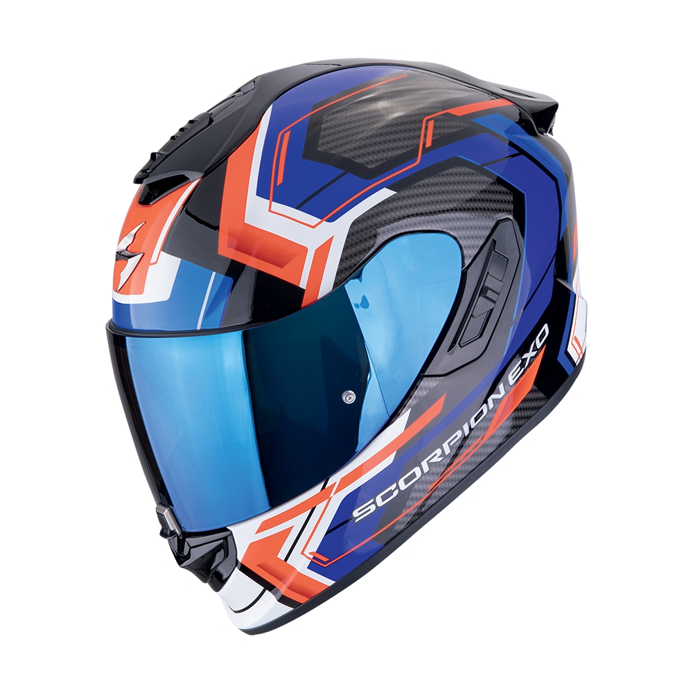 SCORPION fullface helmet EXO-1400 EVO II AIR LINART moto scooter Black / Blue / Red