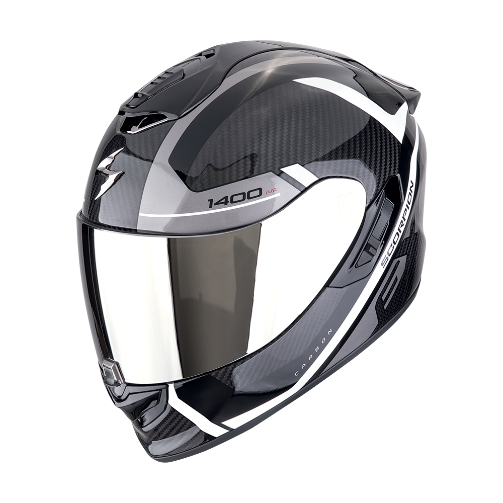 SCORPION casque intégral EXO-1400 EVO II CARBON AIR ENKO moto scooter Noir / Argent / Blanc