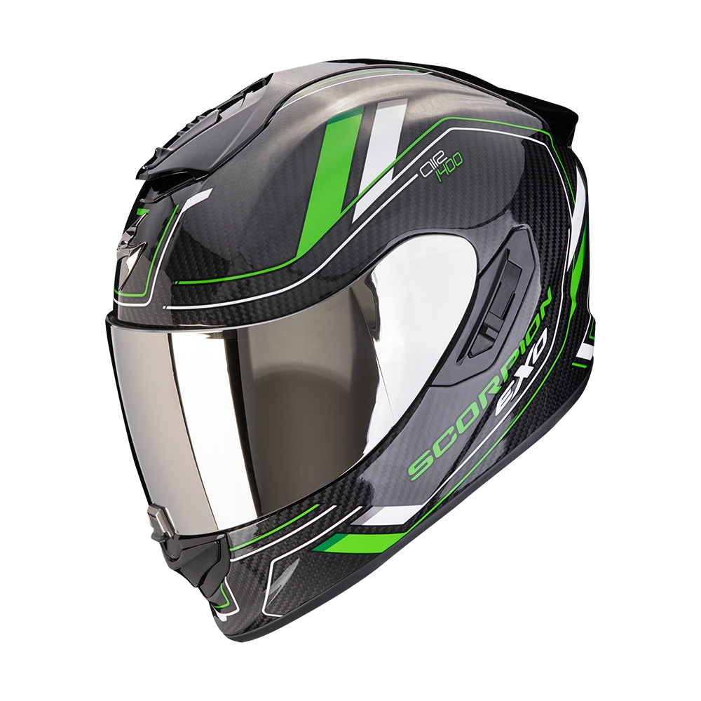 SCORPION casque intégral EXO-1400 EVO II CARBON AIR MIRAGE moto scooter Noir / Vert