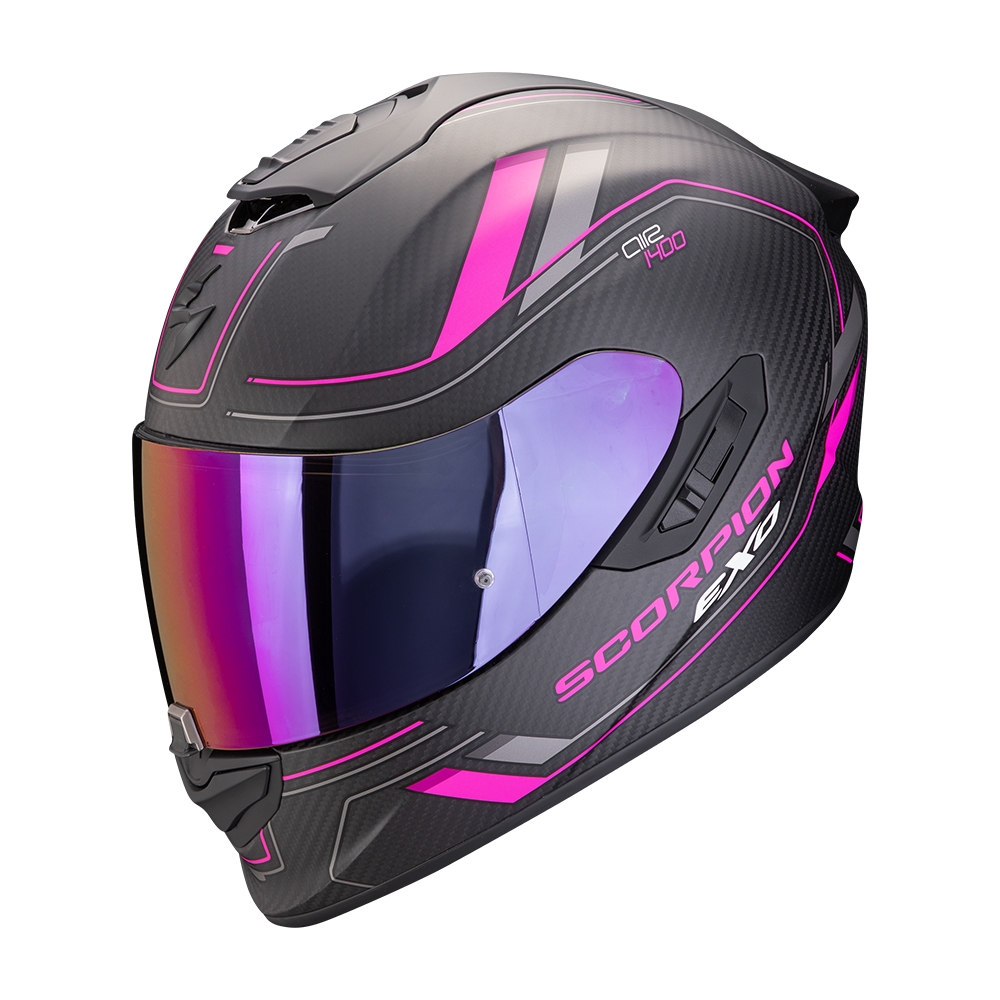 SCORPION fullface helmet EXO-1400 EVO II AIR MIRAGE moto scooter Matte black / Pink