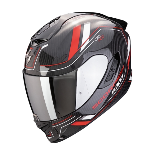 SCORPION casque intégral EXO-1400 EVO II CARBON AIR MIRAGE moto scooter Noir / Rouge / Blanc