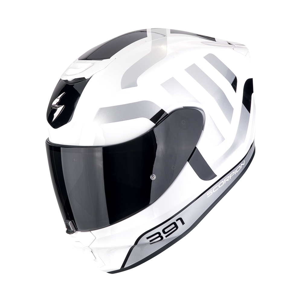 SCORPION casque intégral EXO-391 SOLID moto scooter Blanc / Noir / Argent