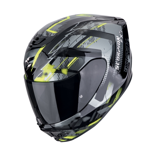 SCORPION casque intégral EXO-391 CLUTTER moto scooter Noir / Jaune fluo