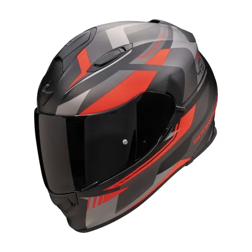 SCORPION casque intégral EXO-491 ABILIS moto scooter Noir mat / Argent / Rouge