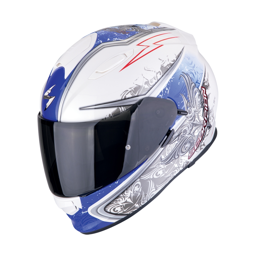 SCORPION casque intégral EXO-491 RUN moto scooter Blanc / Bleu