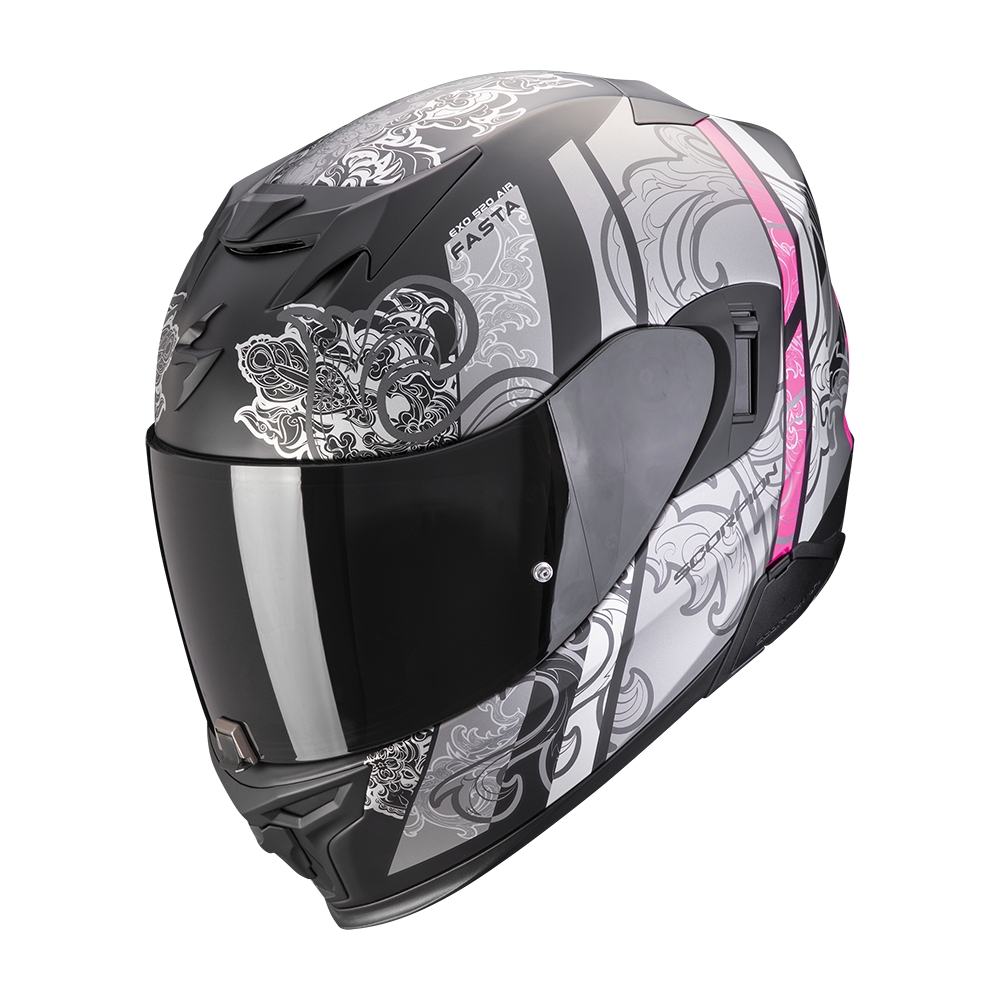 SCORPION fullface helmet EXO-520 EVO AIR FASTA moto scooter Matte Black / Silver / Pink