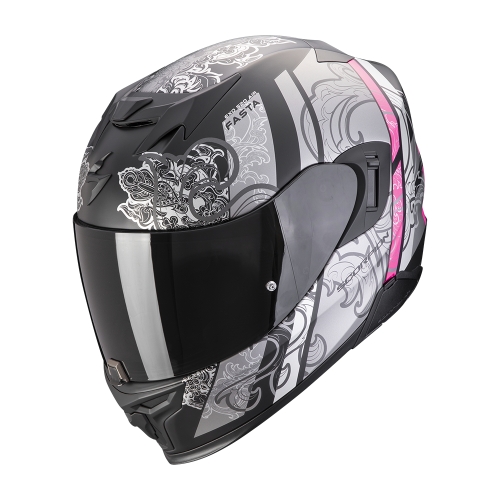 SCORPION casque intégral EXO-520 EVO AIR FASTA moto scooter Noir mat / Argent / Rose