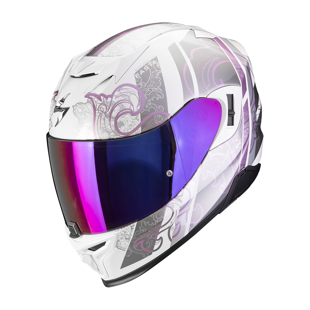 SCORPION casque intégral EXO-520 EVO AIR FASTA moto scooter Blanc / Violet