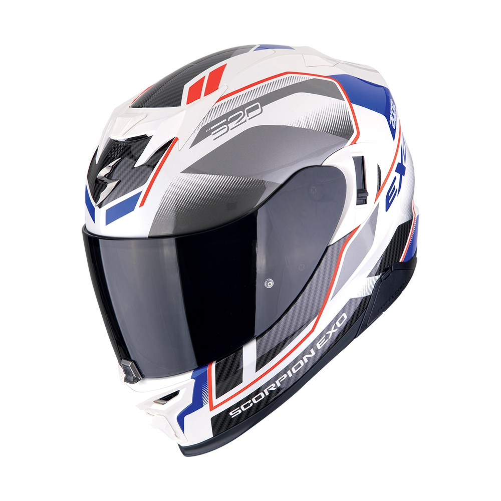 SCORPION casque intégral EXO-520 EVO AIR LENA moto scooter Blanc perle / Bleu