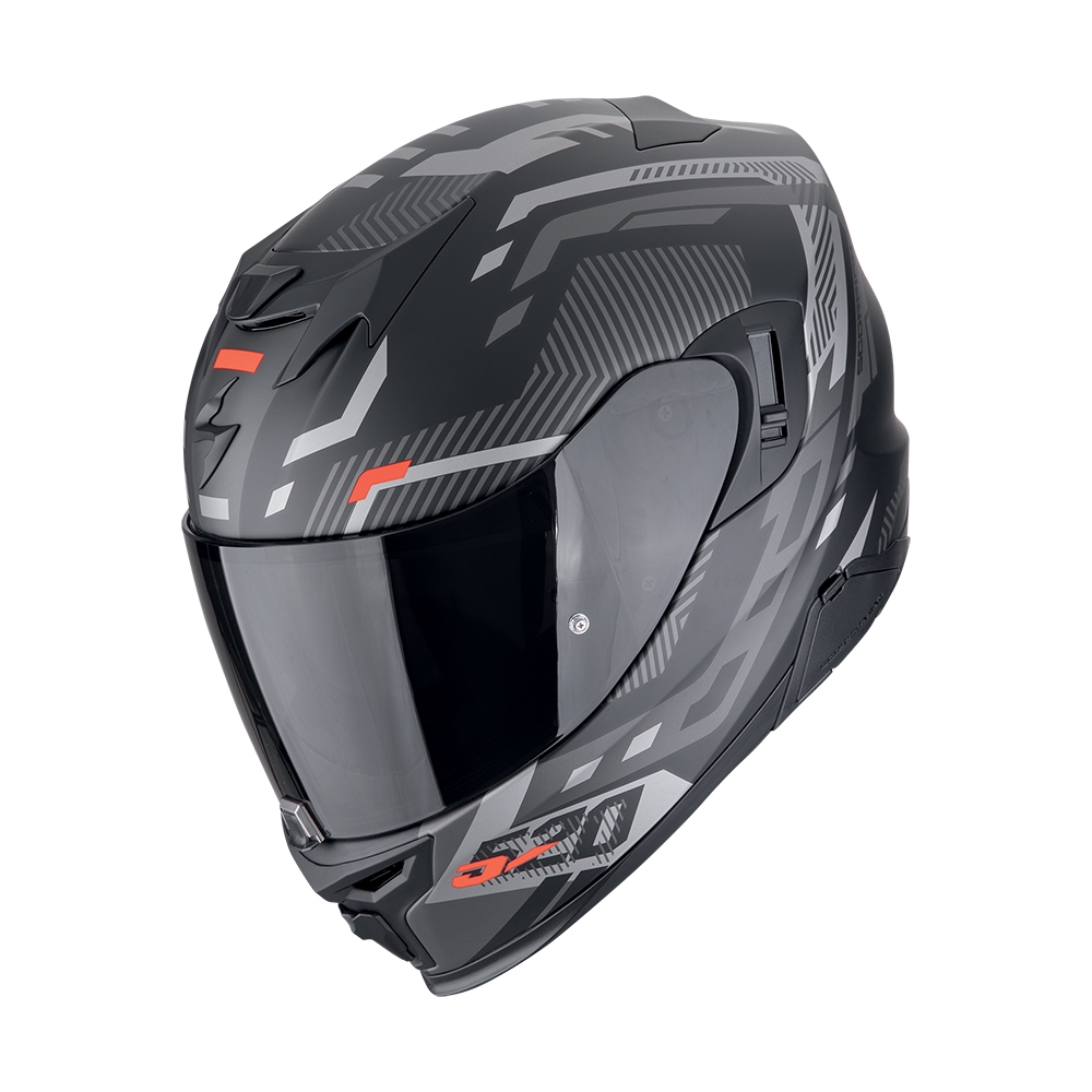 SCORPION casque intégral EXO-520 EVO AIR RANKA moto scooter Noir mat / Argent / Rouge