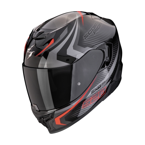 SCORPION casque intégral EXO-520 EVO AIR TERRA moto scooter Noir / Argent / Rouge