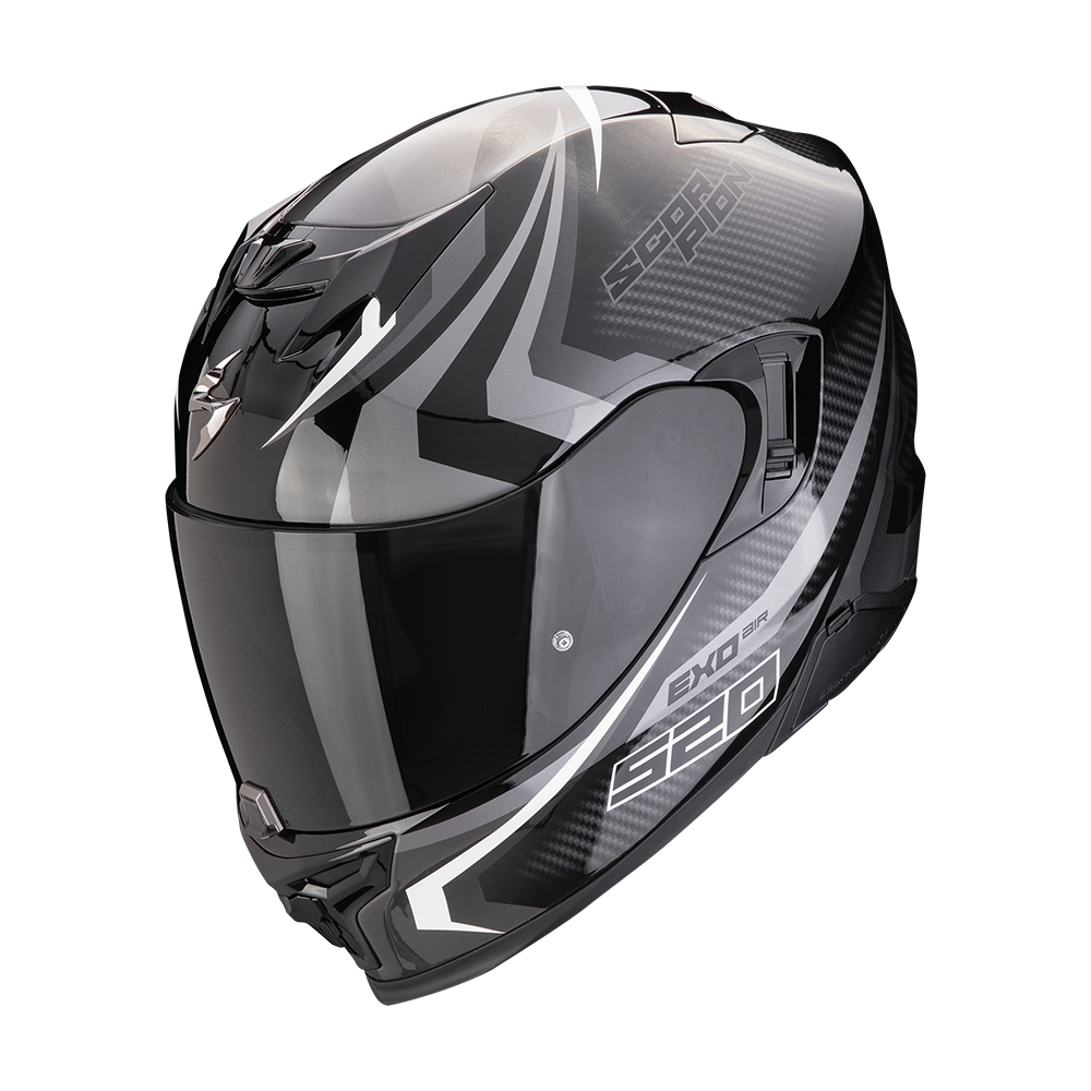 SCORPION casque intégral EXO-520 EVO AIR TERRA moto scooter Noir / Argent / Blanc