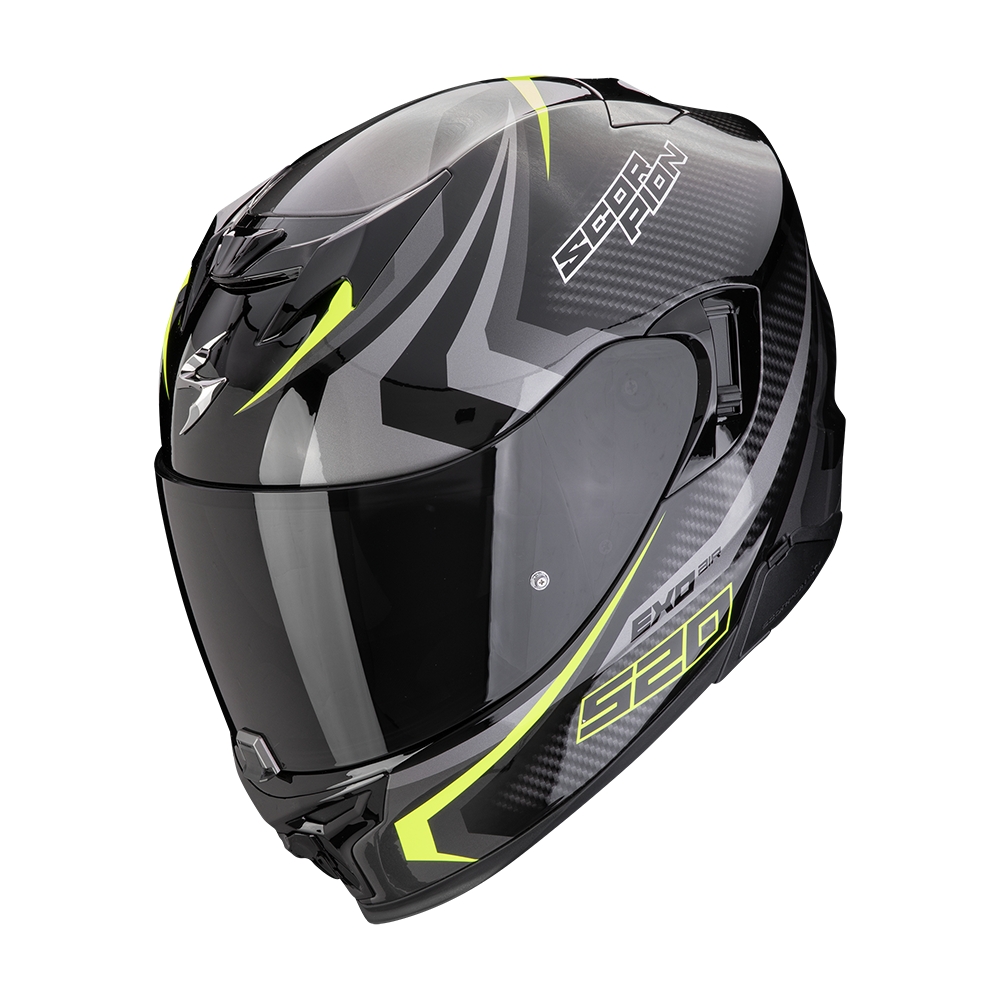 SCORPION casque intégral EXO-520 EVO AIR TERRA moto scooter Noir / Argent / Jaune fluo