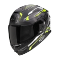 SCORPION casque intégral EXO-GT SP AIR AUGUSTA moto scooter Noir mat / Gris / Jaune fluo