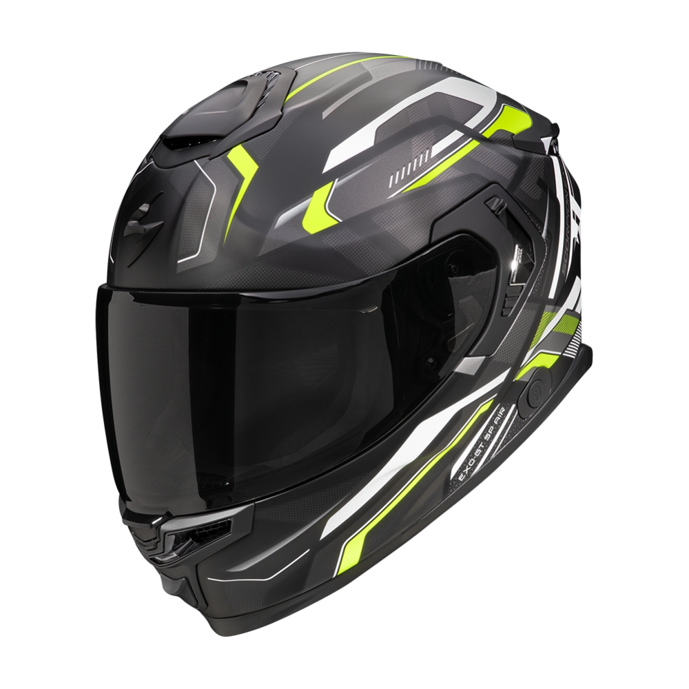 SCORPION casque intégral EXO-GT SP AIR AUGUSTA moto scooter Noir mat / Gris / Jaune fluo