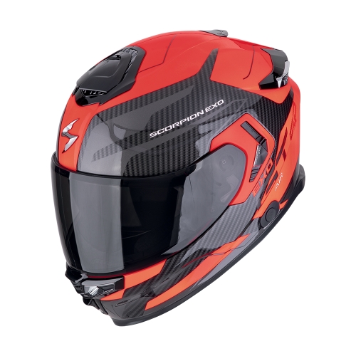 SCORPION casque intégral EXO-GT SP AIR FLEX moto scooter Noir / Rouge fluo