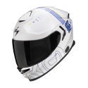 SCORPION casque intégral EXO-GT SP AIR TECHLANE moto scooter Blanc / Bleu / Jaune fluo