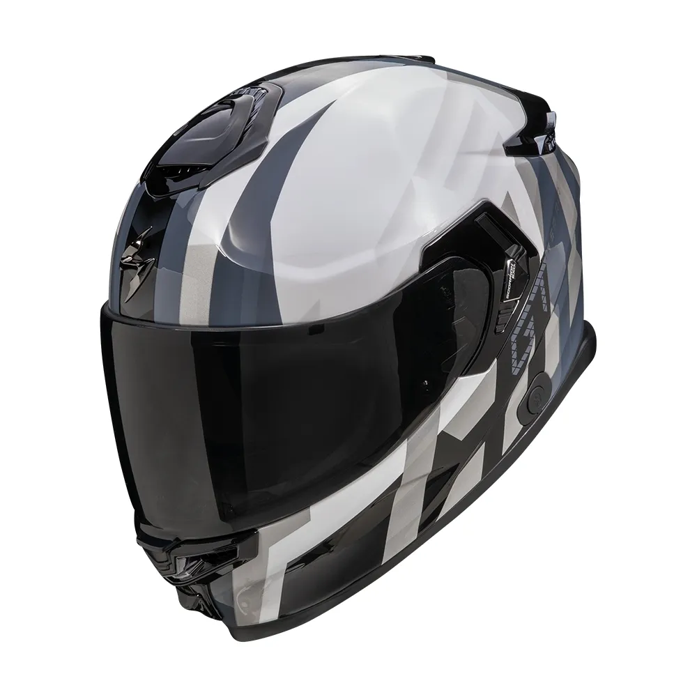 SCORPION casque intégral EXO-GT SP AIR TOURADVEN moto scooter Blanc perle / Argent