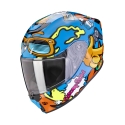 SCORPION kid fullface helmet EXO-JNR AIR FUN moto scooter Blue / Orange