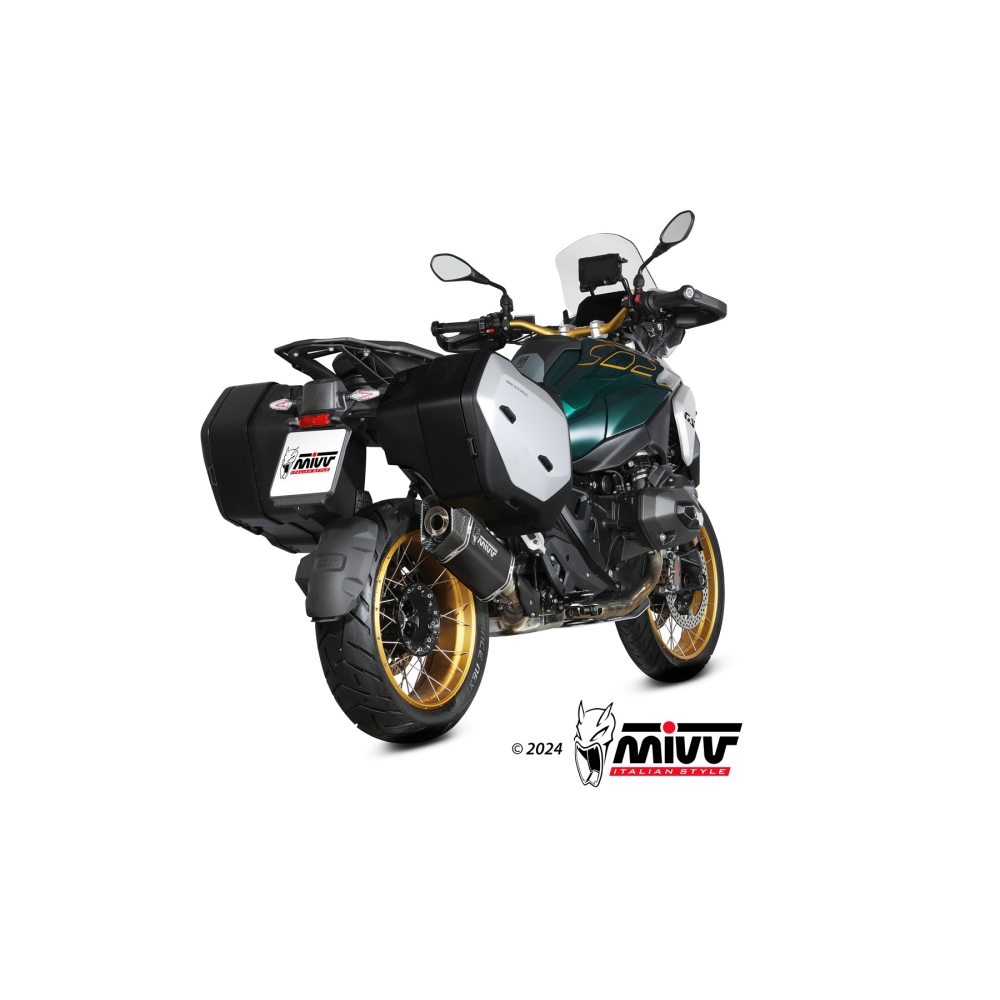 MIVV BMW R 1300 GS / 2024 SR-1 exhaust system Black Titanium/Carbon silencer CE approved