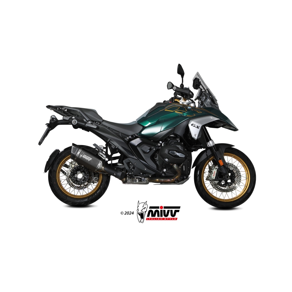 MIVV BMW R 1300 GS / 2024 SR-1 exhaust system Black Titanium/Carbon silencer CE approved