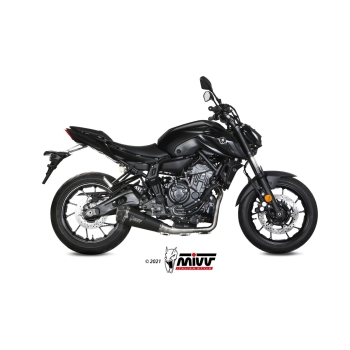 MIVV YAMAHA MT-07 / 2021 2024 ligne d'échappement DELTA RACE Inox Noir/Carbone - Y.074.LDRB