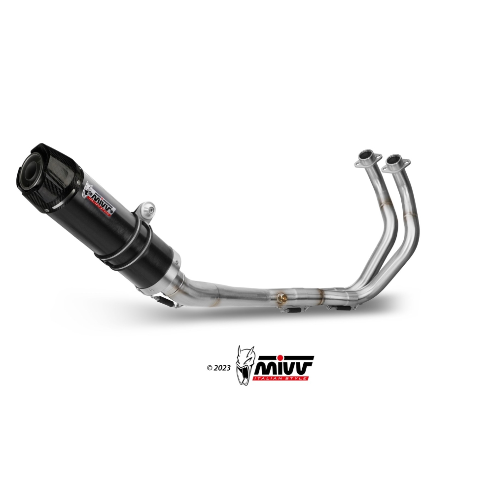 MIVV YAMAHA MT-07 / 2021 2024 GP exhaust line system Black Inox/Carbon silencer NOT APP.