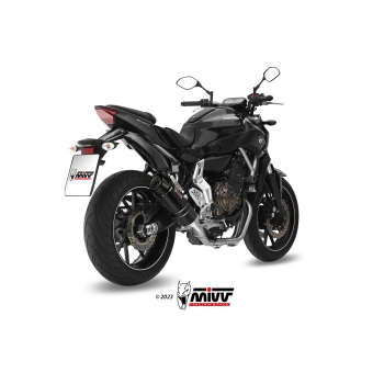 MIVV YAMAHA MT-07 / 2014 2024 ligne d'échappement GP Inox Noir/Carbone NON HOM.