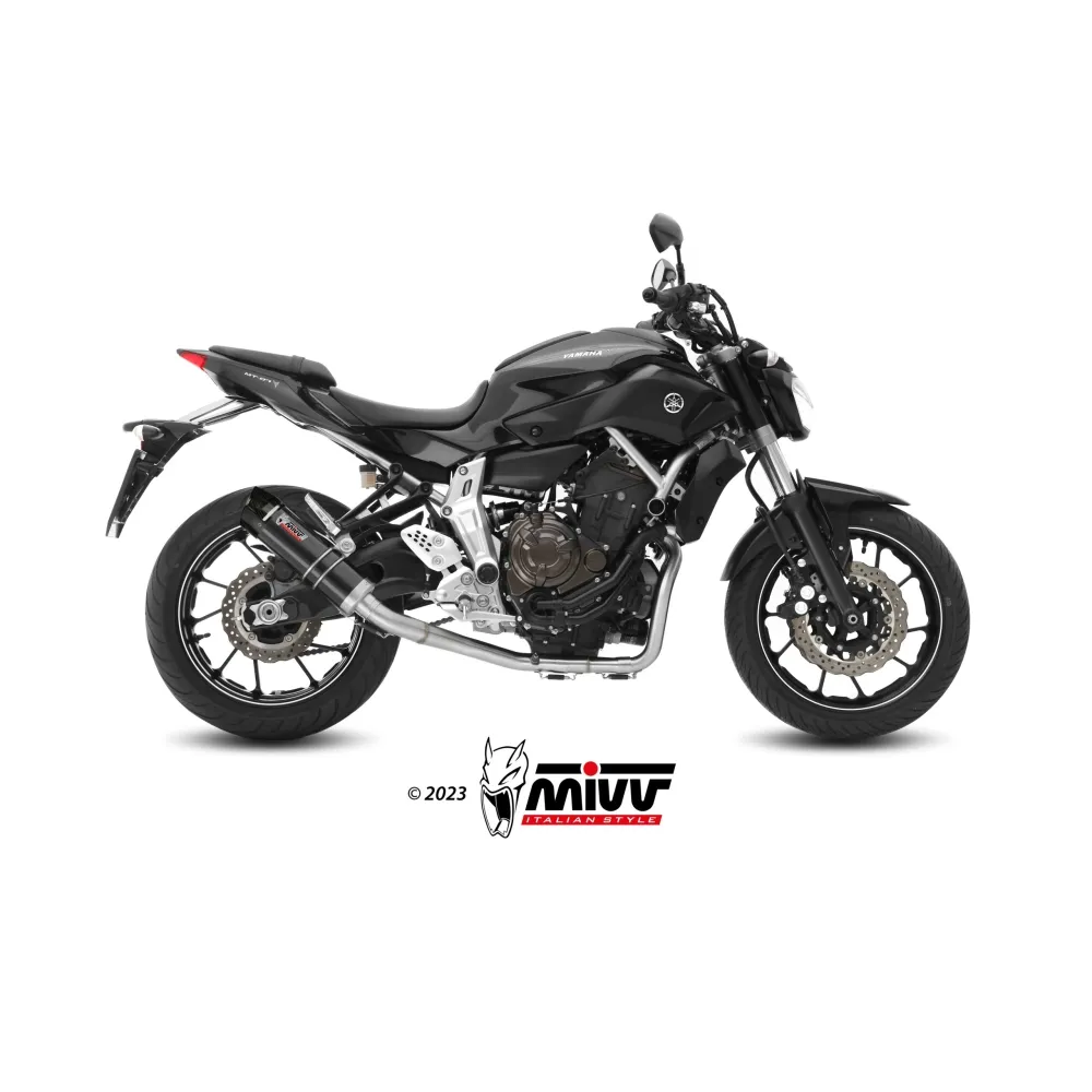 MIVV YAMAHA MT-07 / 2014 2024 ligne d'échappement GP Inox Noir/Carbone NON HOM.