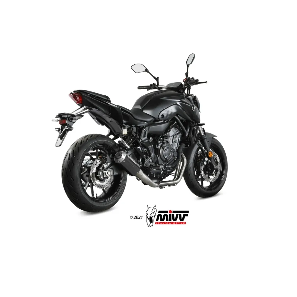 MIVV YAMAHA MT-07 / 2014 2024 ligne d'échappement MK3 Carbone/Inox NON HOM. - Y.045.SM3C