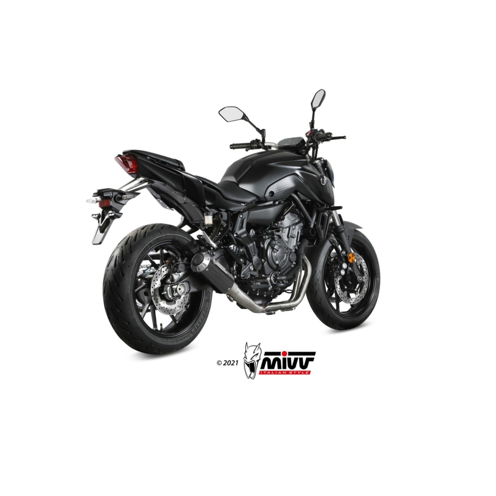 MIVV YAMAHA MT-07 / 2014 2024 MK3 exhaust line system Carbon/Inox NOT APP. - Y.045.SM3C