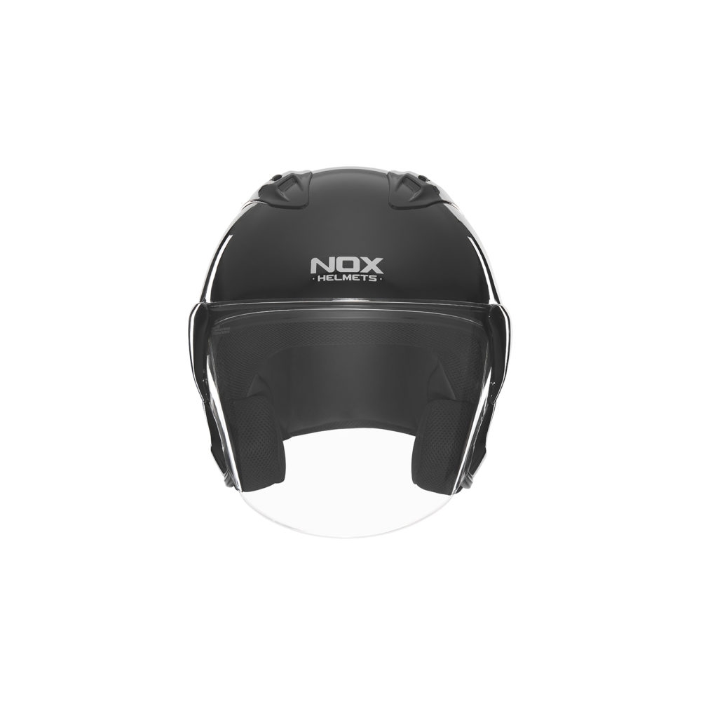 NOX casque jet moto scooter N220-S noir brillant