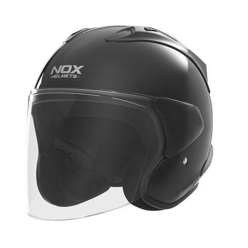 NOX casque jet moto scooter N220-S noir brillant