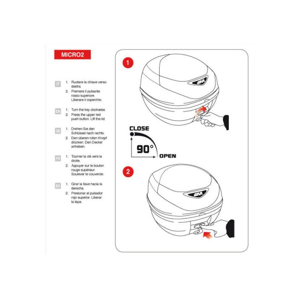 GIVI top case E300NT2 TECH MONOLOCK petit volume 30L